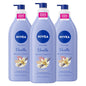 Oil Infused Vanilla and Almond Oil Body Lotion for Women, Fast-Absorbing and Non-Greasy Vanilla Scented Lotion Moisturizes for 48 Hours, 16.9 Fl Oz Pump Bottle, Pack of 3