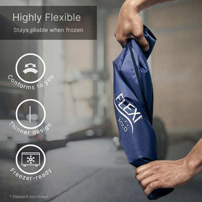 2 Flexikold Gel Ice Packs (Standard Large: 10.5" X 14.5") - Reusable Cold Pack for Injuries, for Back Pain Relief, Migraine Relief Pad, after Surgery, Postpartum, Headache, Shoulder - 6300-COLD 2PK